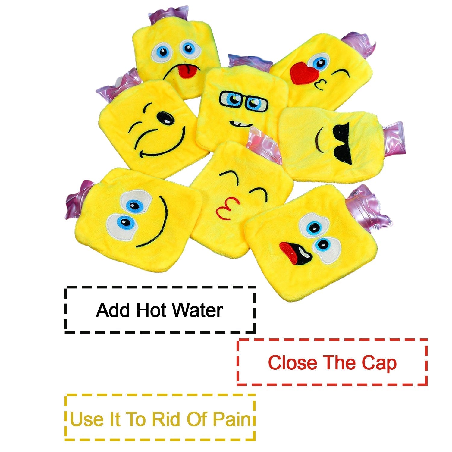 6535 1pc Mix Emoji designs small Hot Water Bag with Cover for Pain Relief, Neck, Shoulder Pain and Hand, Feet Warmer, Menstrual Cramps. 6535 1pc Mix Emoji designs small Hot Water Bag with Cover for Pain Relief, Neck, Shoulder Pain and Hand, Feet Warmer, Menstrual Cramps.